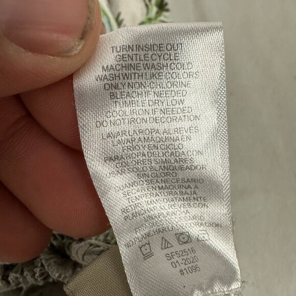 Satin Flowers Girls Tropical Palm Leaf Off-Shoulder Button-Down Top Size 7/8 - Picture 5 of 5